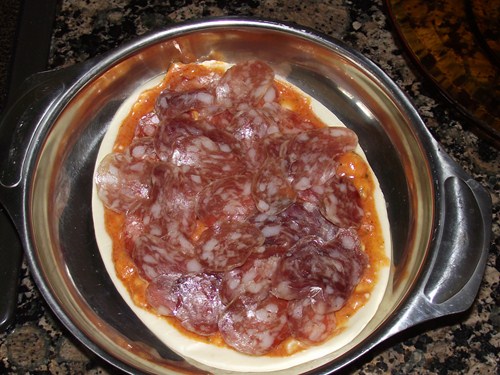 DSCF5319 sobre Mini pizza de fuet y verduras