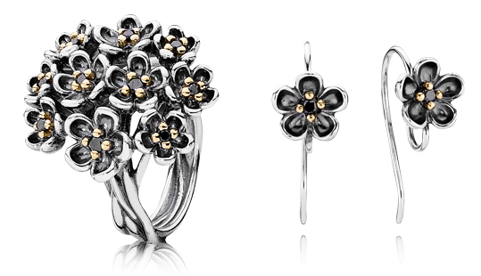 anillo y pendientes pandora