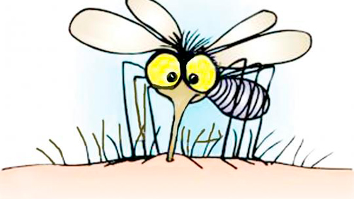 Dibujo de un mosquito picando